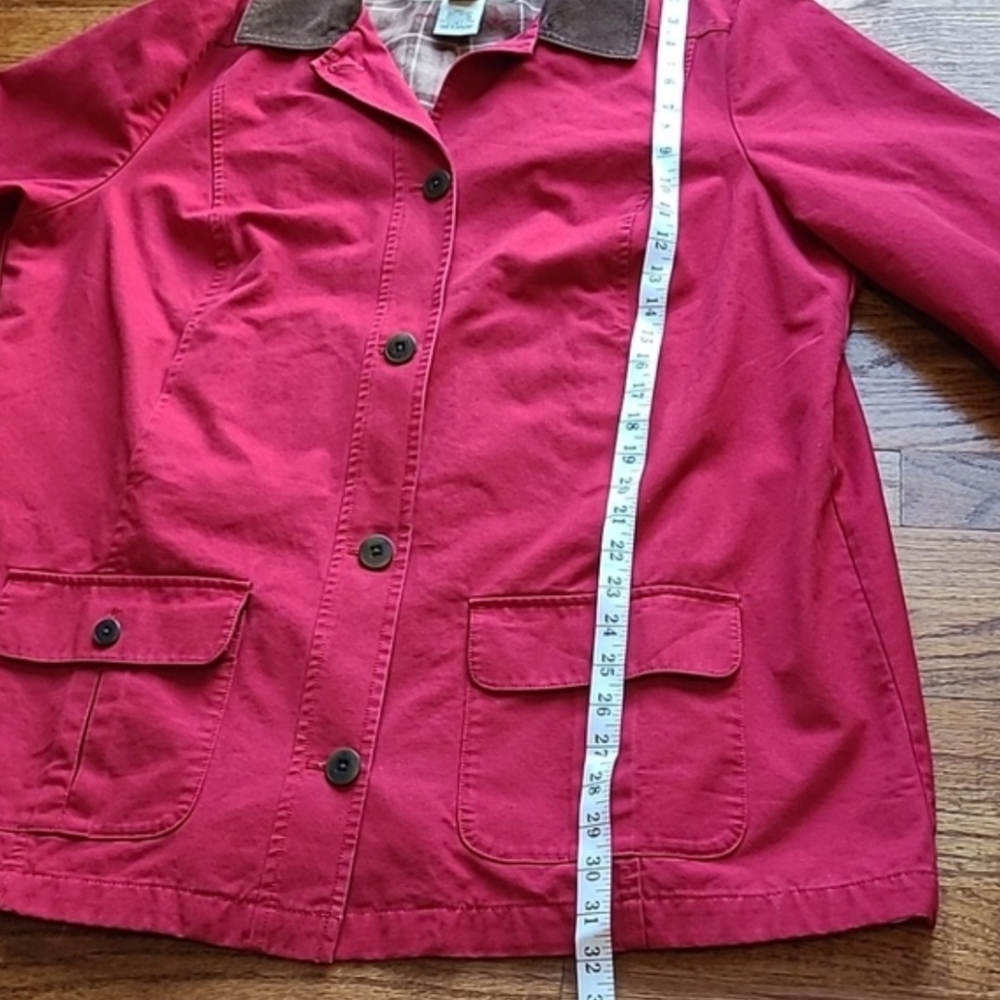 LL Bean Adirondack Chore Barn Utility Jacket Coat Red Brown Wmn 1X - Picture 6 of 16